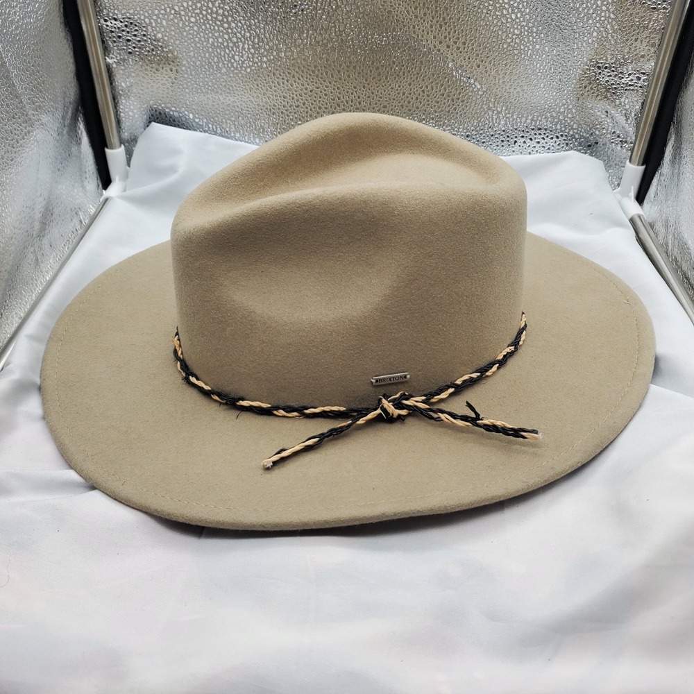 Brixton Messer Western WOOL Sand Color Fedora HAT Womens Nordstrum Medium New